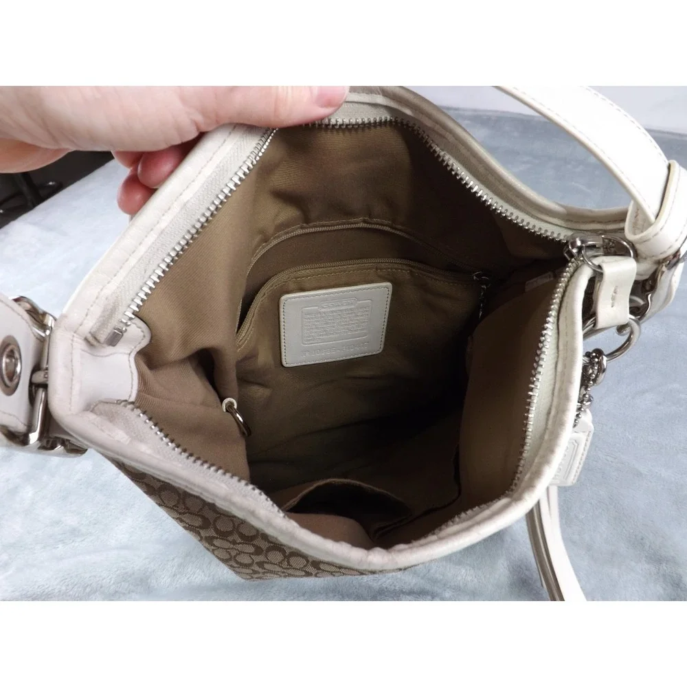 Coach Signature Leather Canvas Crossbody Bag Vintage Brown/Cream J0685-F10417 - Picture 15 of 16
